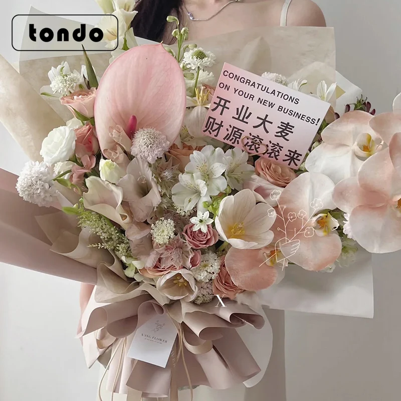 Wholesale Cheap Designs Wrapping Decoration Gold Metal Flower Card Holder Flip Metal Flower Arrangement