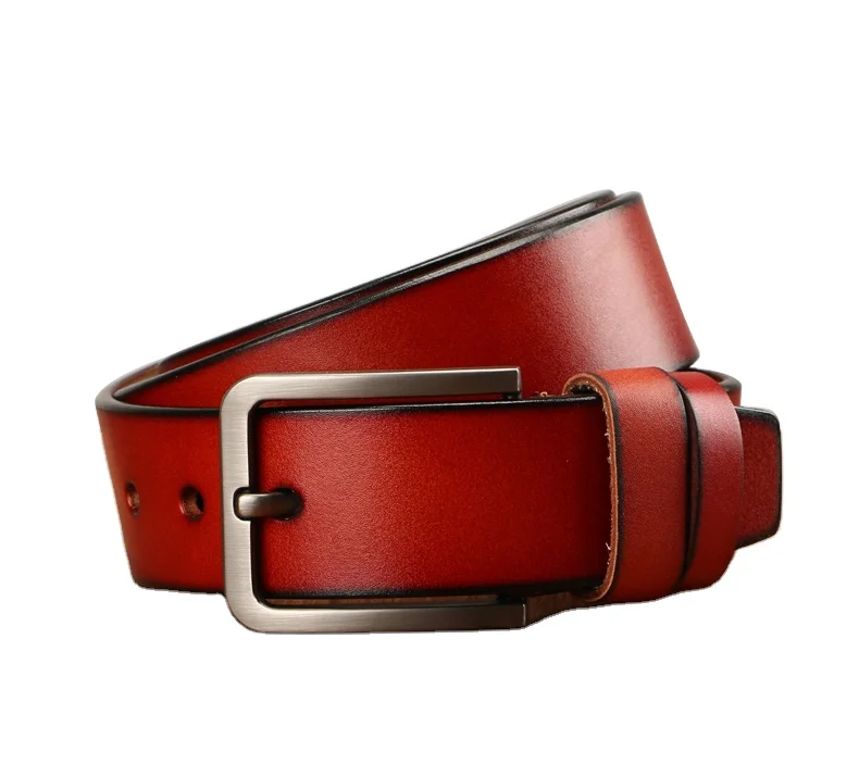 
Высококачественный Повседневный желтый ретро ремень из воловьей кожи с пряжкой в британском стиле 