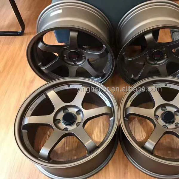 Колесные диски TE37, 4 отверстия, 5 отверстий, 5x114,3 5X112 4X100 4X108 17 дюймов, черные, бронзовые, золотые, белые, стиль te37