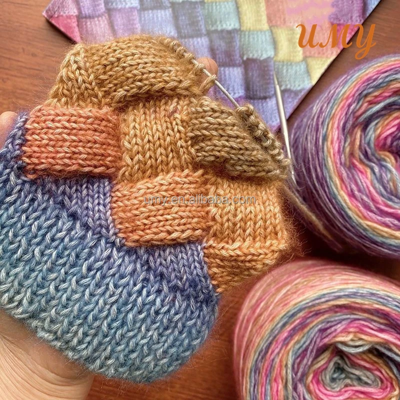 Multicolored Hilo De Tejer Fil A Crocheter Gradient Ombre Knitting Wool Rainbow Chunky Hand Knit Crochet Cake Yarn