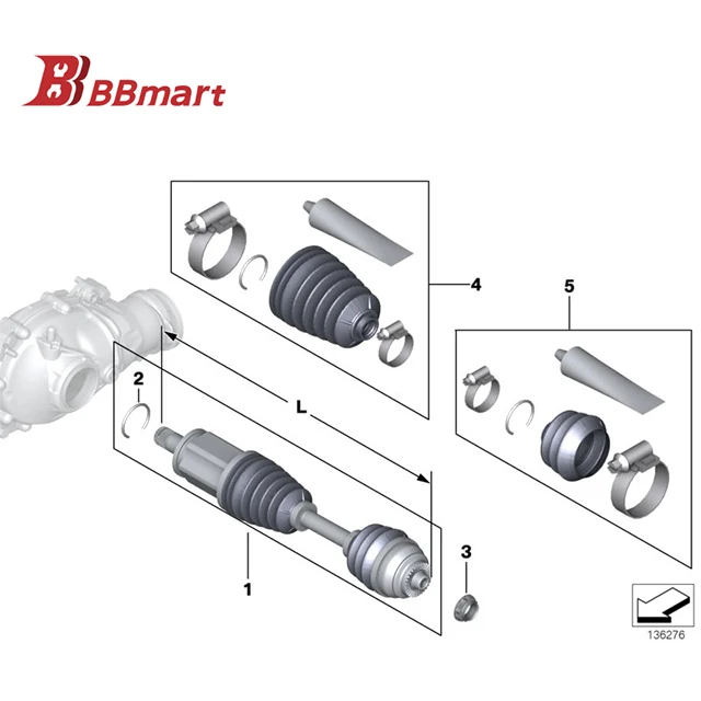Автозапчасти BBmart ось CV полувал для BMW G11 OE 31608639521 3160