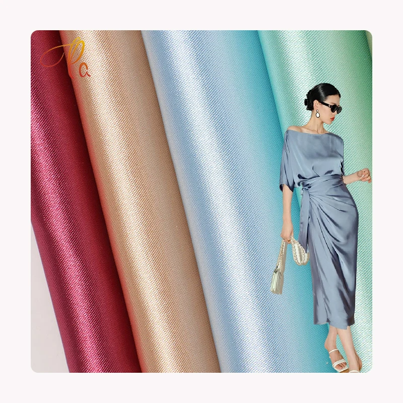 Clothing dress lining fabric textile raw material manufacturing glossy satin fabric 100% polyester stretch fabric satin