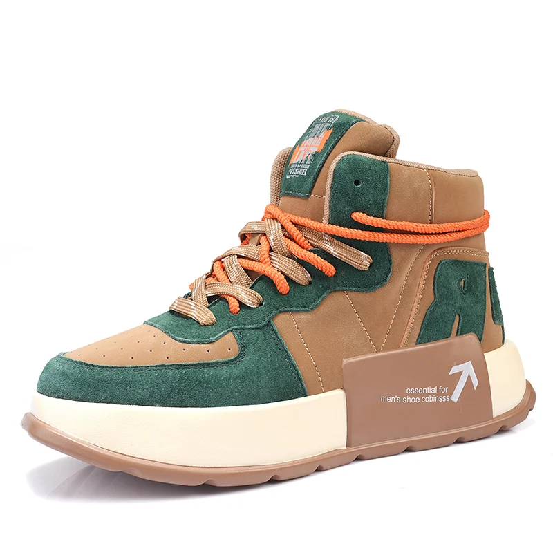 2023 New Arrival Custom Logo White Blank Leather Skate Shoes Latest Fashion Men High Top Design Sneaker For Men