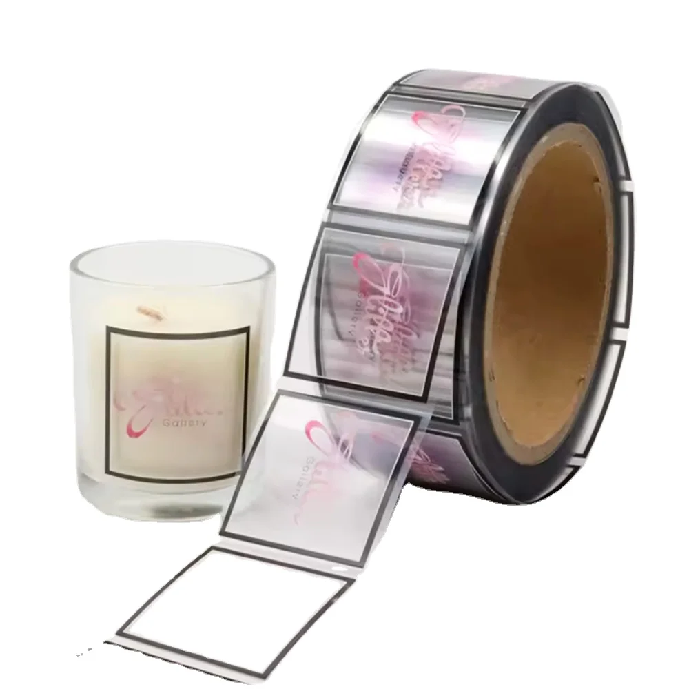 Оптовая Продажа с фабрики печать на заказ прозрачные рулонные косметические этикетки самоклеящиеся водонепроницаемые бумажные материалы логотипом