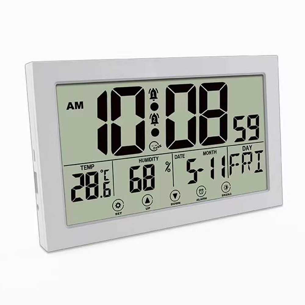 Фабричное высококачественное украшение для дома с календарем многоязычные цифровые ЖК-светящиеся часы