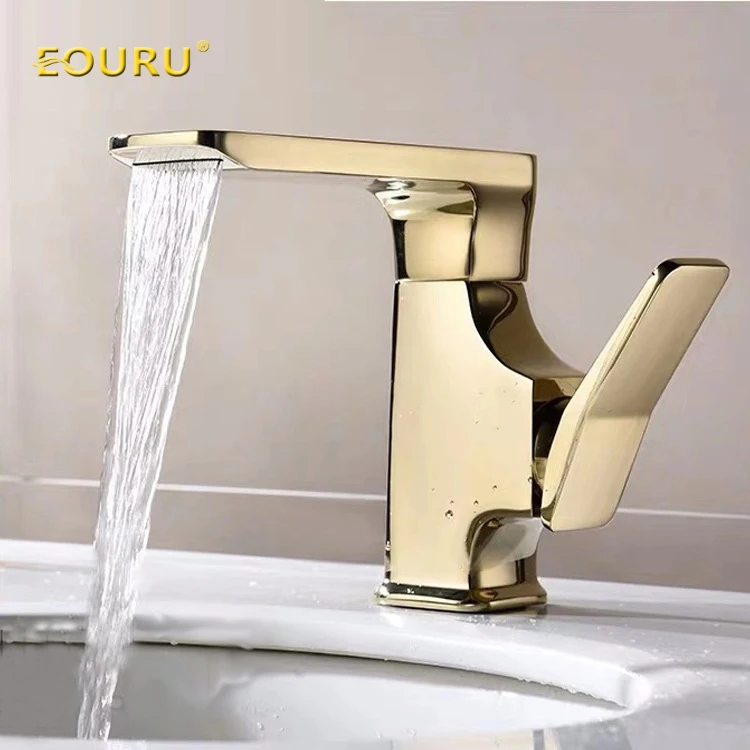 Zirconium Gold Basin Faucet Toilet Basin Faucet Wash Basin Hot And Cold Mixing Valve Foreign Trade Wholesale Copper Materials