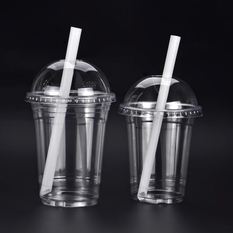 Clear Smoothies cup  Logo Custom Printed 90 95 98 Caliber Disposable Pet Plastic Boba Cup For coffee
