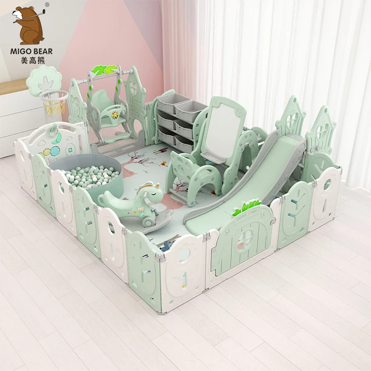 New Design Children Play yard Portable Safety Fence Kids Removable Play Yard  Plastic Foldable Baby Playpens