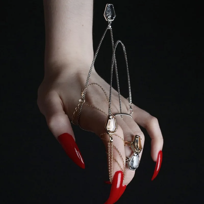 Pendant Vampire Halloween Ghost Festival Gothic Open Rose Coffin Ring