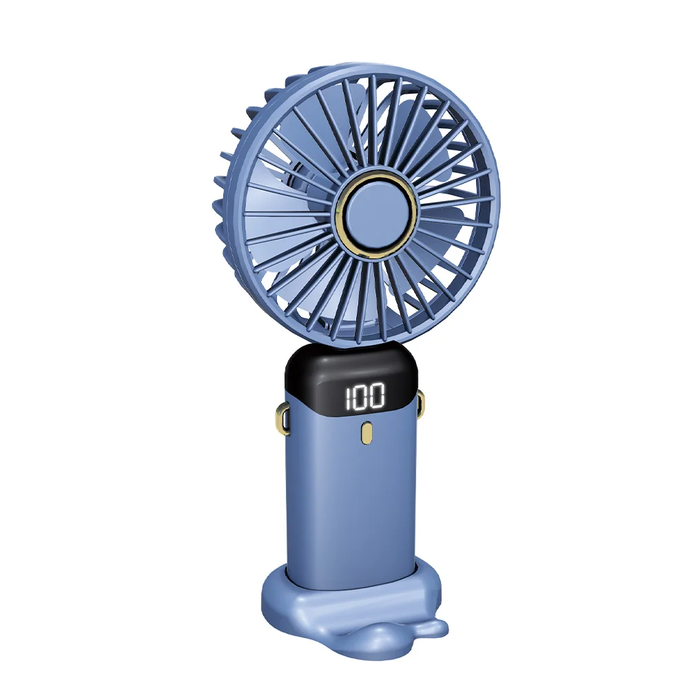 IFINE Beauty USB Rechargeable Handheld Cooling Fan Digital Display Bladeless Folding Hanging Neck Portable Mini Fan
