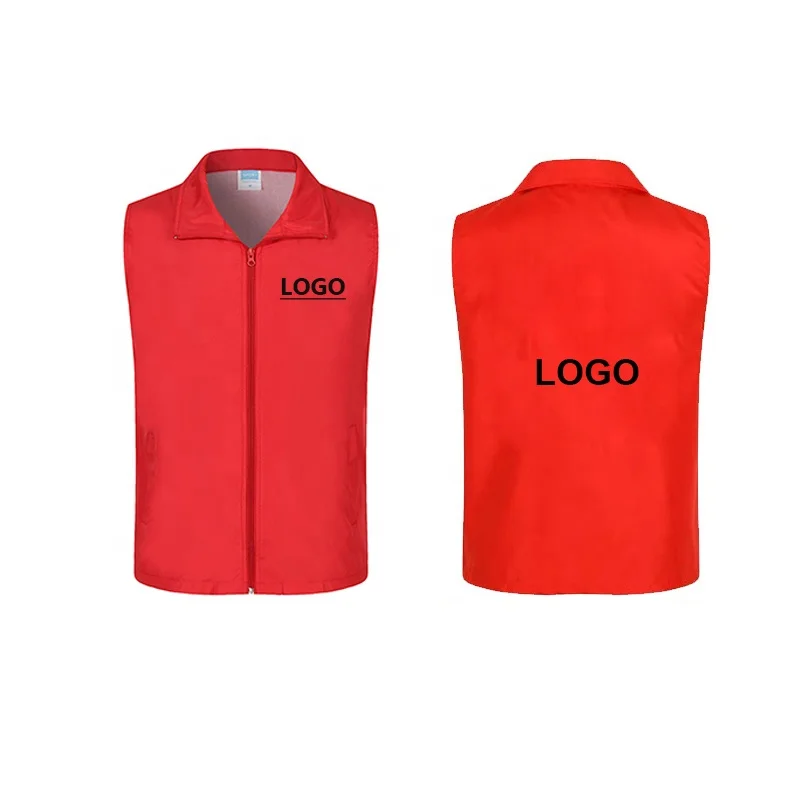 Недорогой рекламный жилет унисекс на заказ, рекламный жилет с индивидуальным логотипом