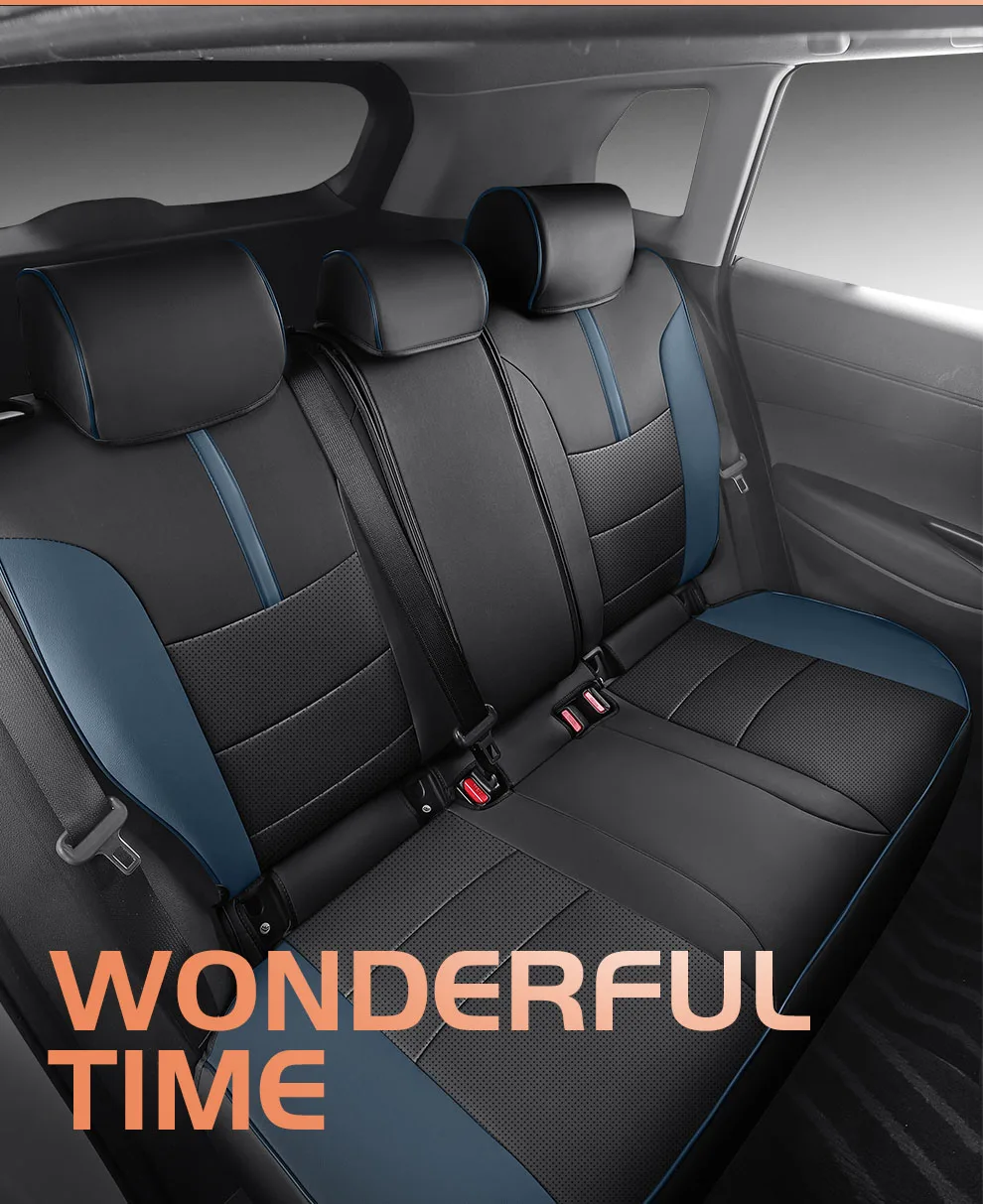 Sports Style  PU Leather Car Seat Covers Full Set Protector for Toyota RAV4 2022-2023