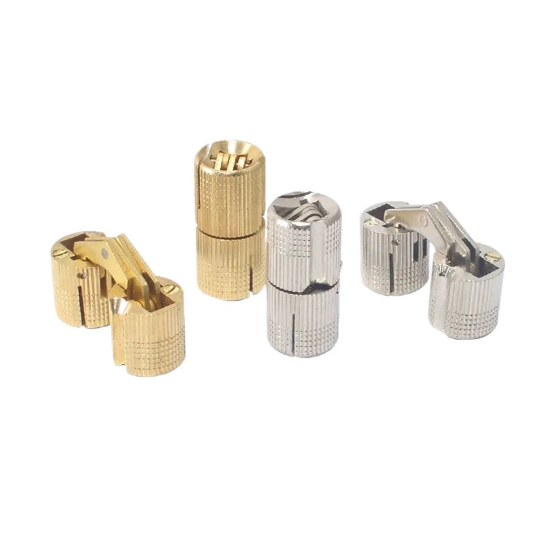 Full Brass Concealed Hinge Furniture Cylindrical Hidden Barrel Hinge Invisible Electric Box Folding Accessories Flush-Mounted