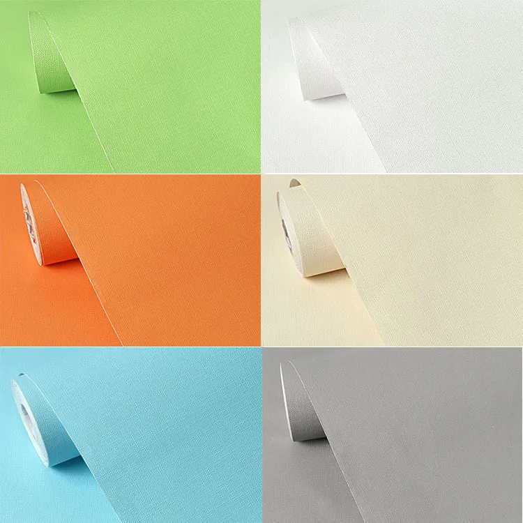 Solid color Wall Paper Pure Wallpaper Self-adhesive Waterproof Wallpaper Roll Peel And Stick Contact Paper Fashion Wall Sticker