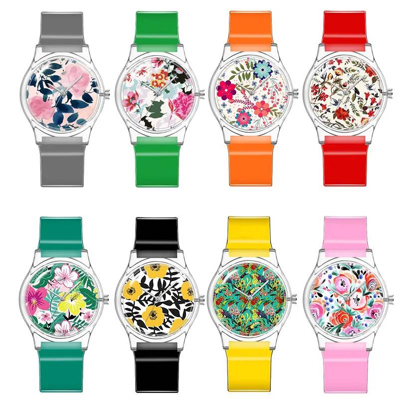 WJ-10926 Creative Harajuku Children Printed Student Watch Japanese Movement Waterproof Plastic Watches