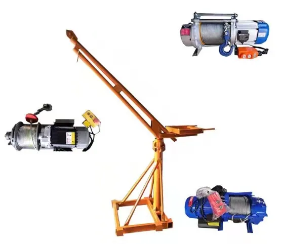 300kg 400kg 500kg 800kg 1000kg  Mobile mini crane Portable Small Lift Floor Crane with electric winch