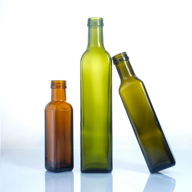 High Quality 250ml 500ml 750ml Clear Slim cylindrical Glass Dorica Olive oil Bottle With Pour Cap