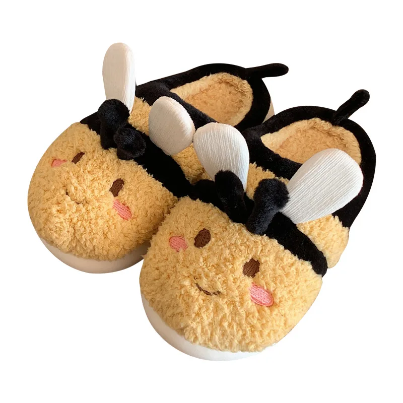 XIXITIAO soft cozy warm functional female footwear kids Home sock felt wool slides fluffy winter bee ladies slippers for women