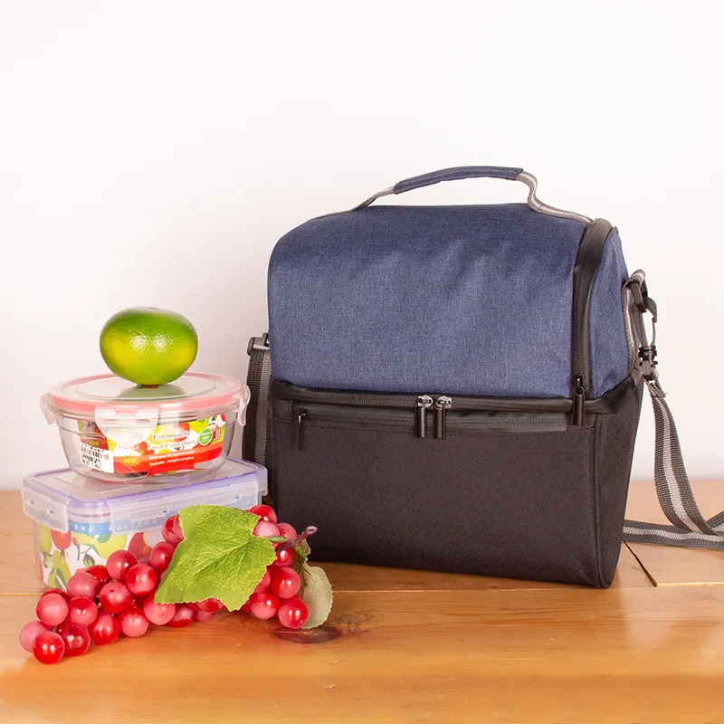 Double Layer Large Thermal Insulation Bag Oxford cloth Insulated Tote Unisex Student Hand Carrying Rice Lunch Cooler Bags