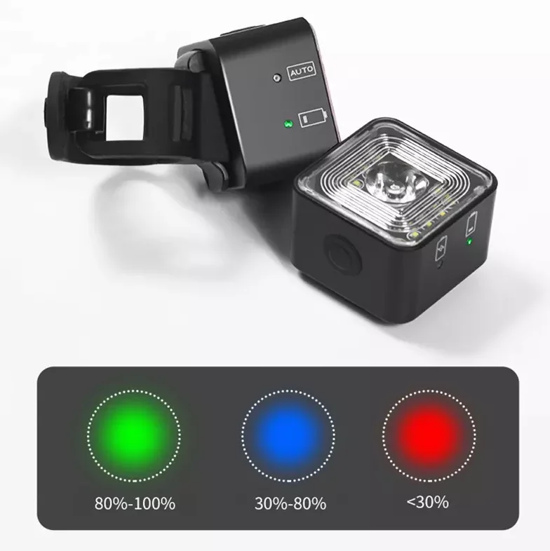 new mini smart IP66 waterproof bike tail light usb rechargeable led bicycle front light with 5 lighting modes