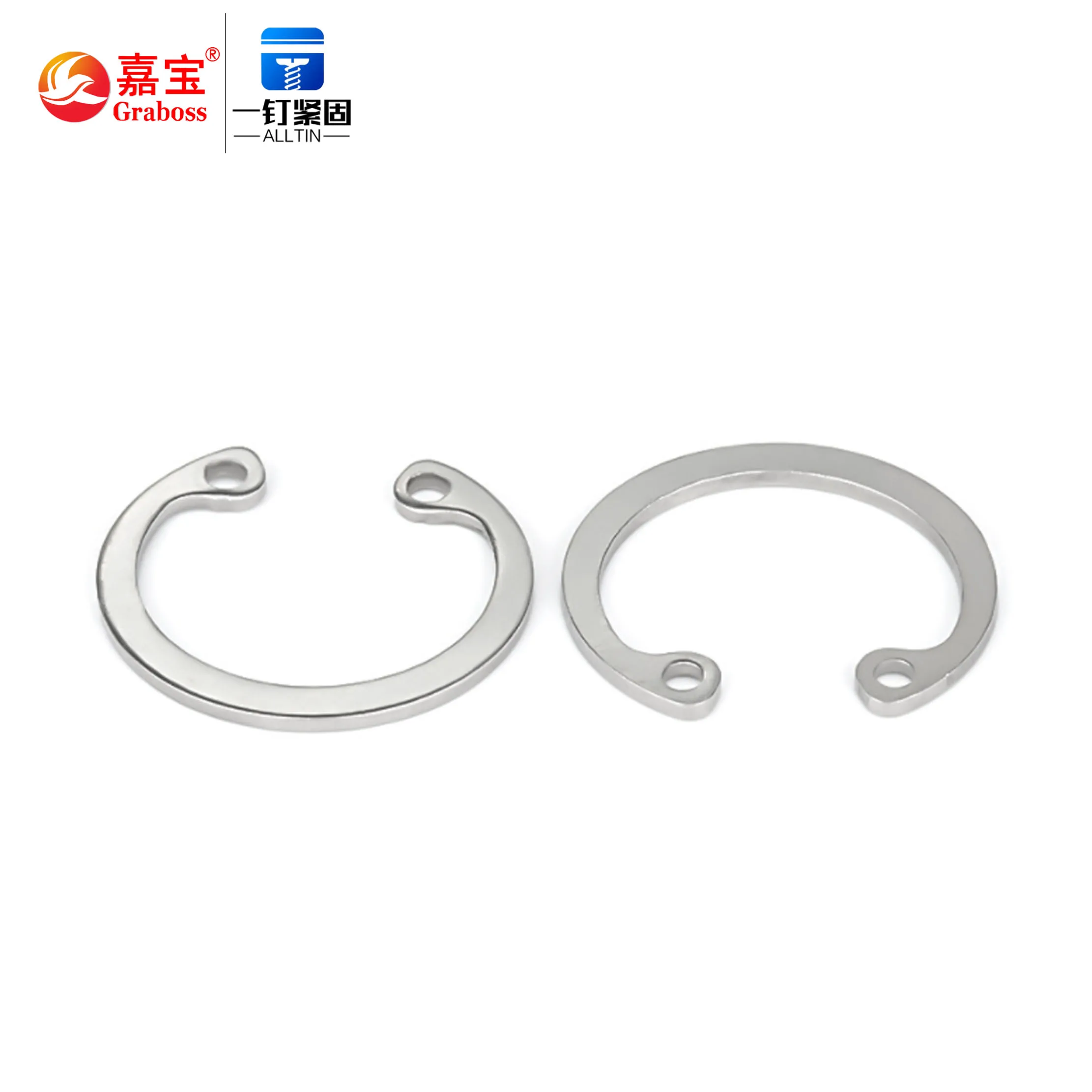High quality Factory direct sale 304 stainless steel hole with retainer spring C-type clamp spring