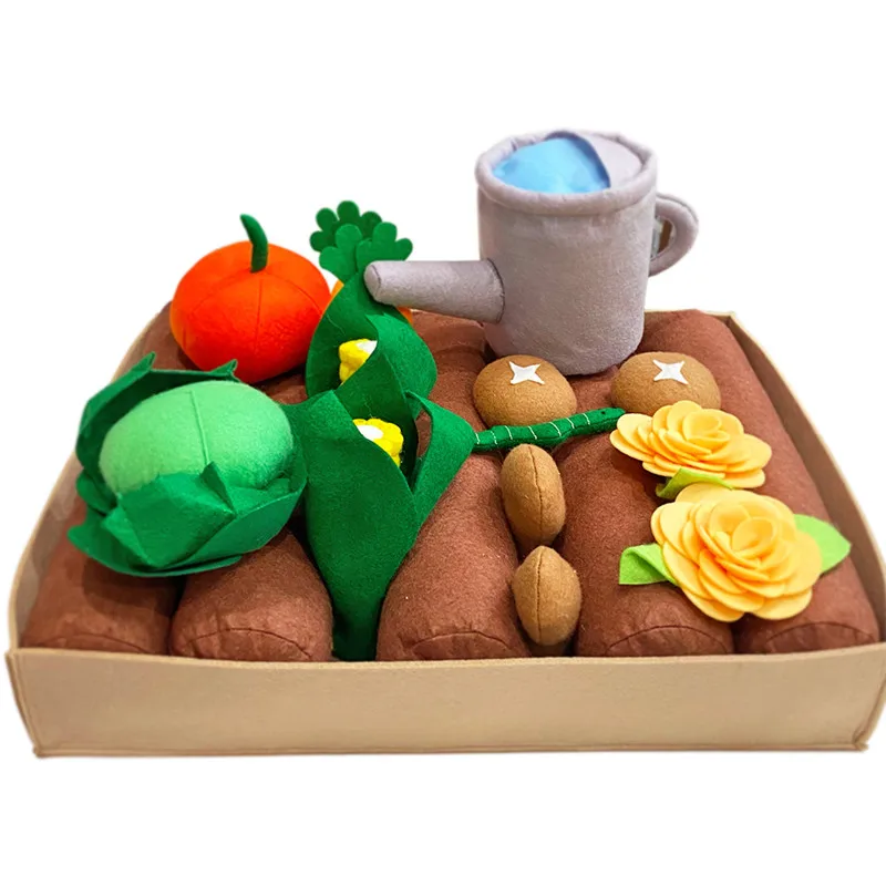 Handmade felt garden fruit and vegetable craft baby educational kids toys play kitchen felt food