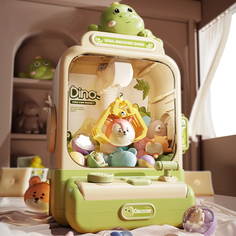 New products Animal Form  Dinosaur Claw Machine Electronic automatic Arcade Game Machine with Music Capsule Vending Machine toys