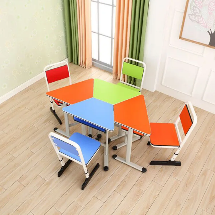 High Quality colorful Customized school furniture student desks chairs for wholesale