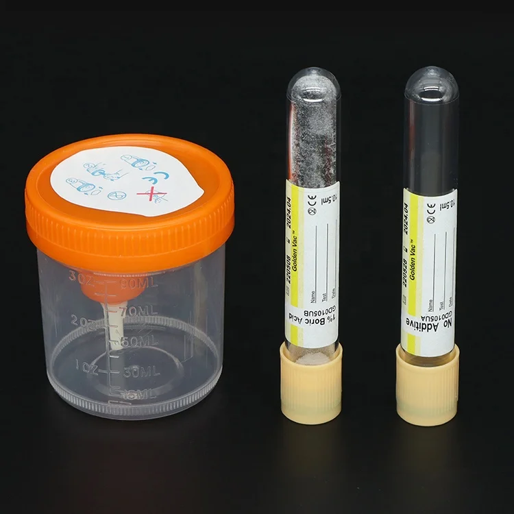 Trummed urine container with needle / vacuum urine tube watertight 10ml 90ml urine container with vacuum tube/transfer Device