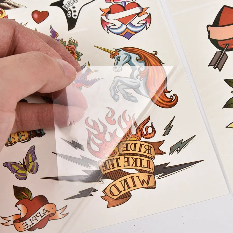 Custom Wholesale Face Arm Temporary Tattoo Sticker Makeup Halloween Tattoo Sticker Waterproof 10 Sheets