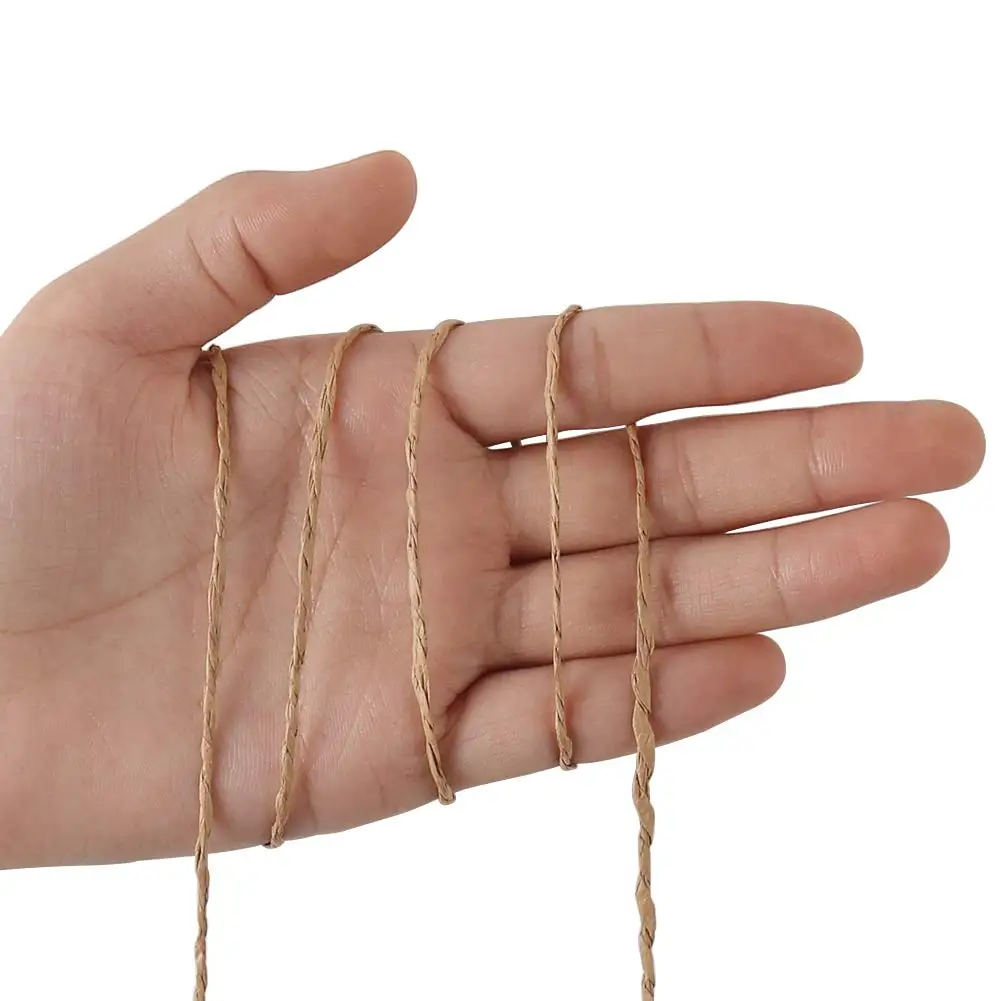 Natural raffia rope per rollsChristmas Flowers Gift Ribbon Paper Raffia Yarn String Rope Wire Paper Raffia
