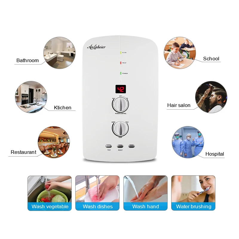 New design CE RoSH 220V-240V hot shower instant/tankless electric water heater with booster pump