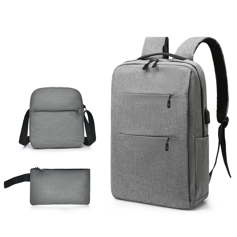 Low MOQ Custom Mochilas 3 Pcs Set Backpacks Custom Backpack College Student School Bag For Unisex