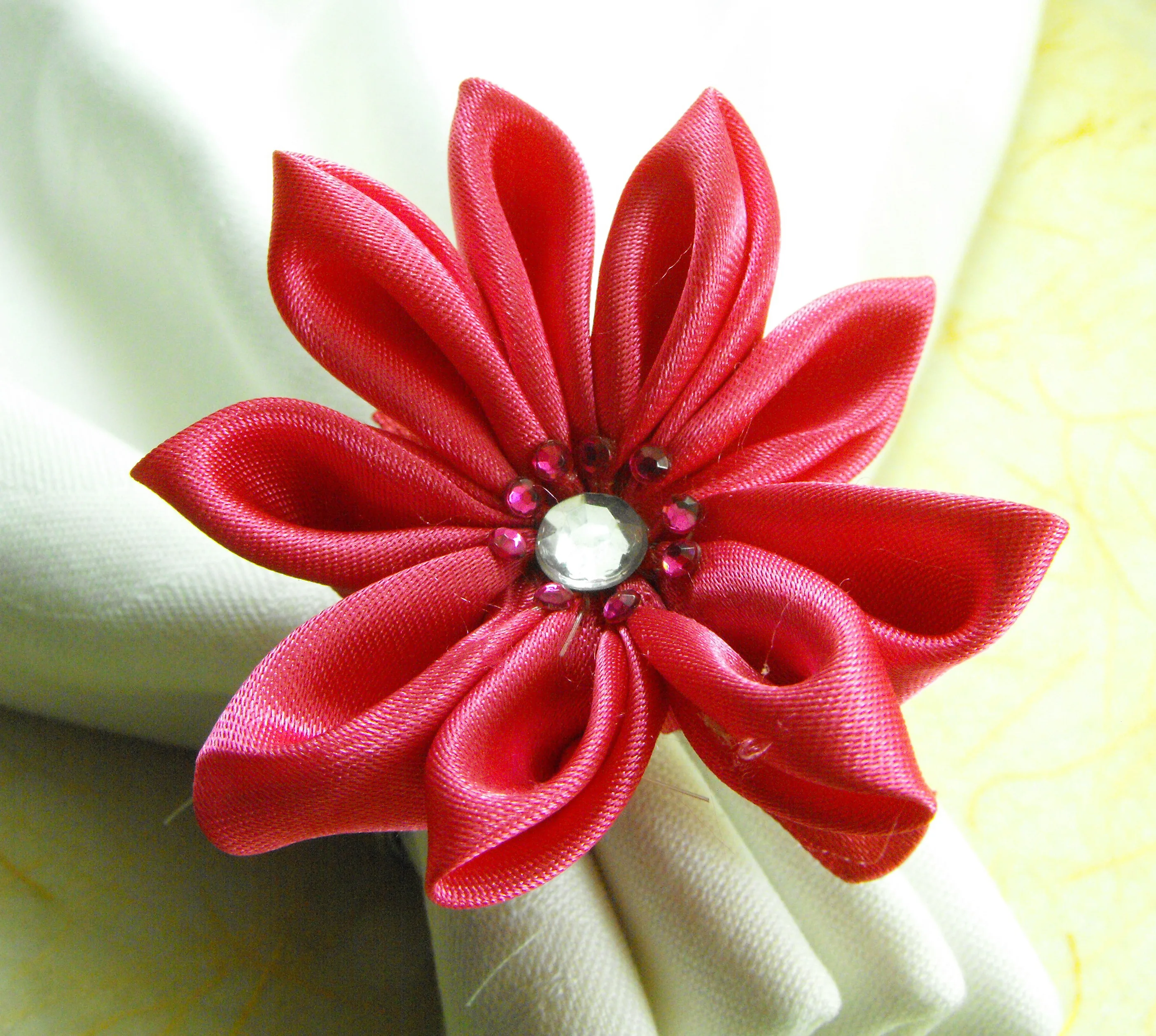 decorative cloth flowers napkin ring wedding napkin holder