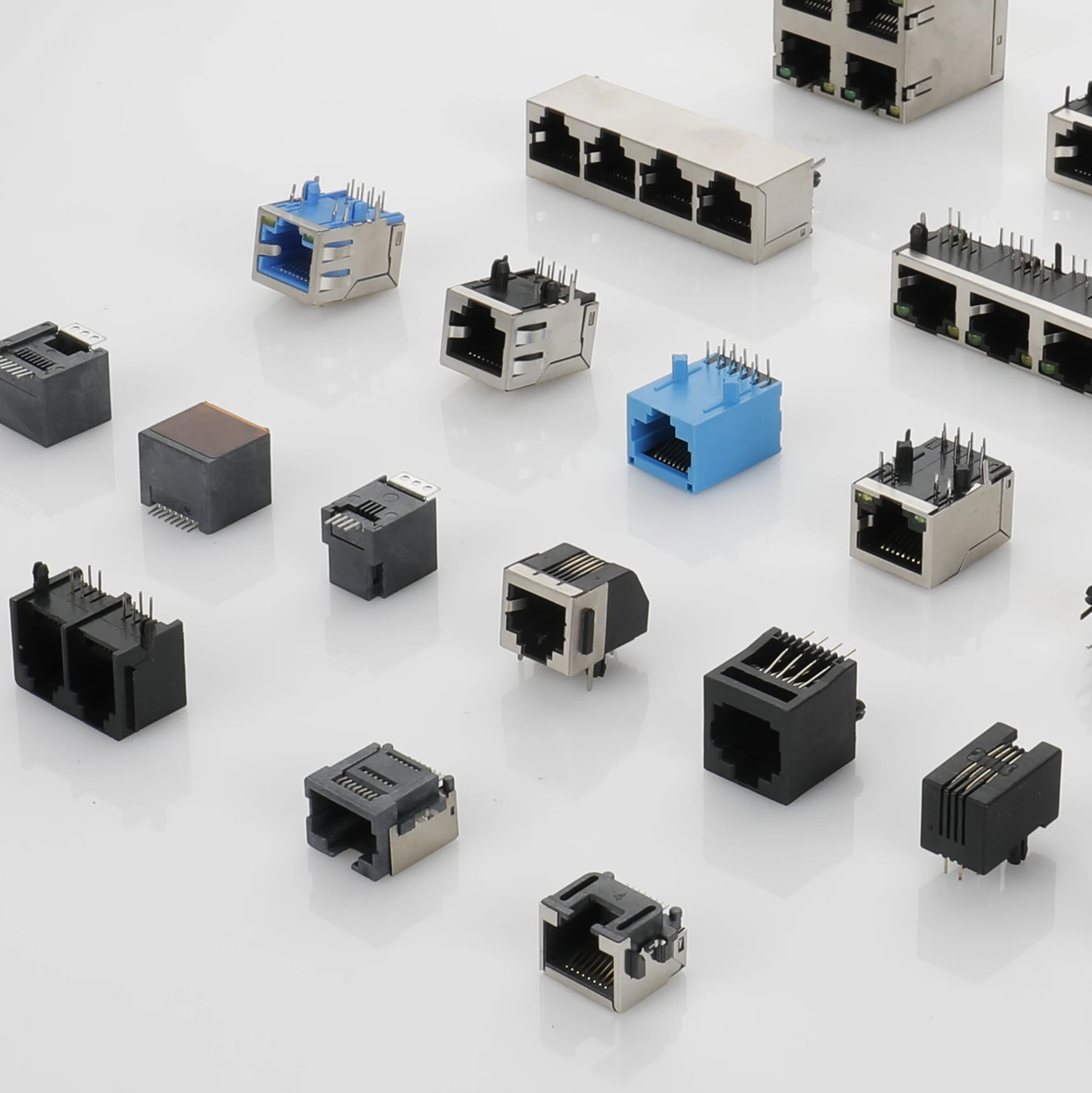 RJ45 Connector 10/100 Base Right Angle contact shape 8pins modular jack 8 pin lighter rj 45