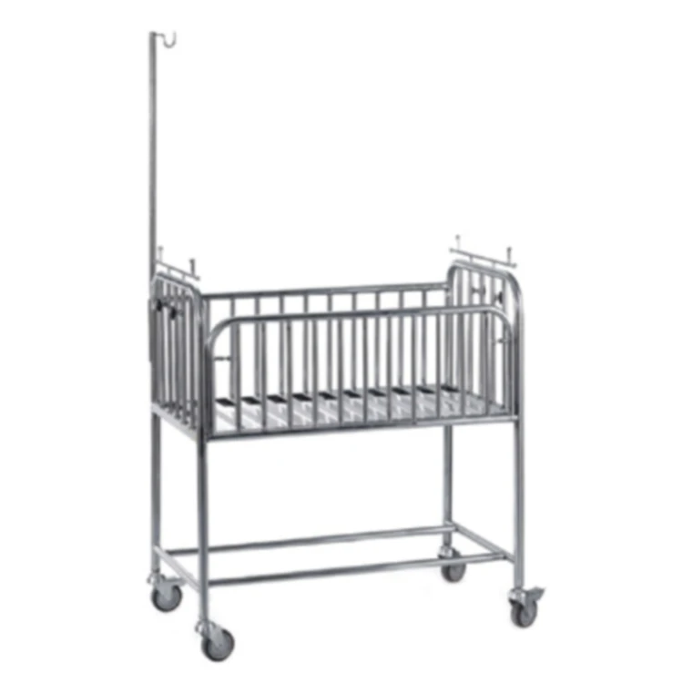 
Factory Hot Sale Newborn Medical Crib Adjustable Manual Babies Nursing Pediatric Trolley 