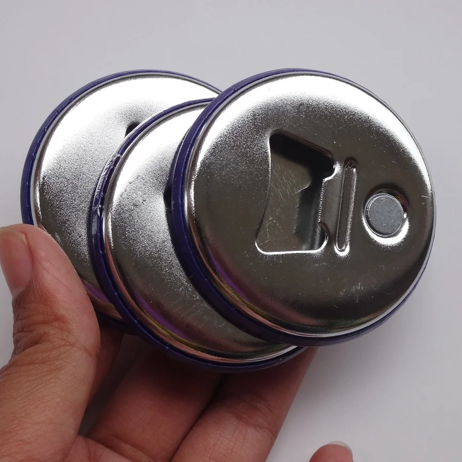 Custom new products for magnetic round shaped beer bottle badge opener