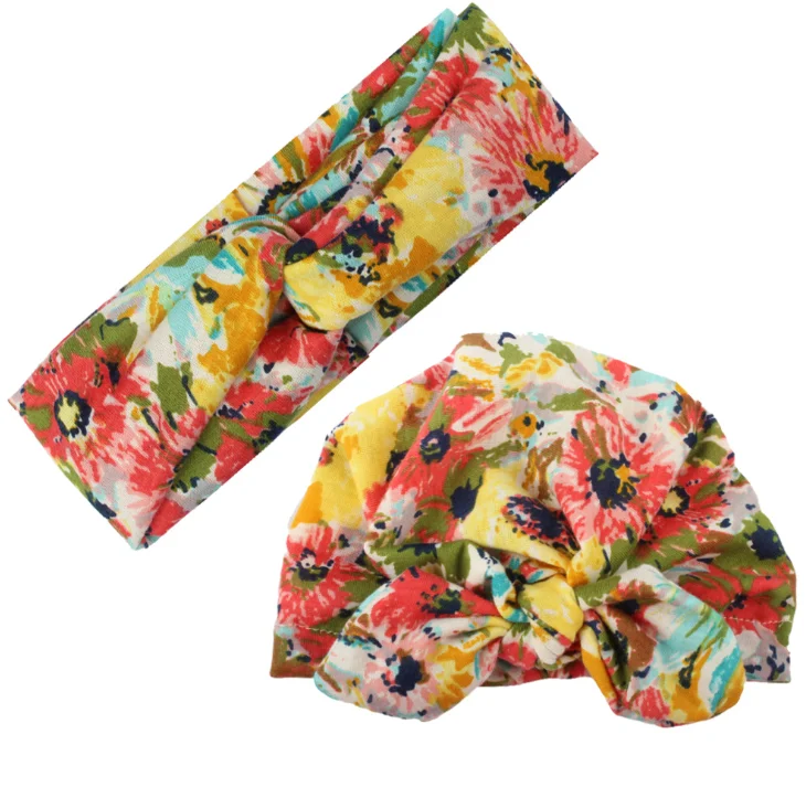 
Повязка на голову с принтом для матери и ребенка, головной убор с кроличьими ушками, милая шляпа с принтом 