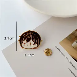 genshin impact Metal badge brooch qiqi hutao ganyu cute figure decorative crafts