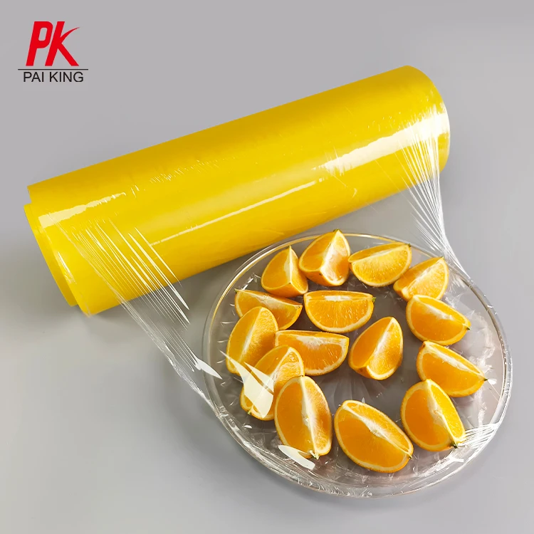 Food wrapping PVC stretch cling film food grade 10mic 1500m cling film jumbo roll