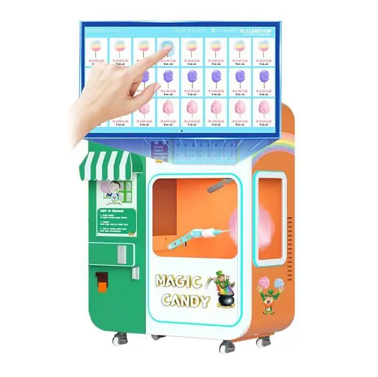 Fully automatic marshmallow vending machine accessories manufacturer cotton candy sugar mini cotton robot