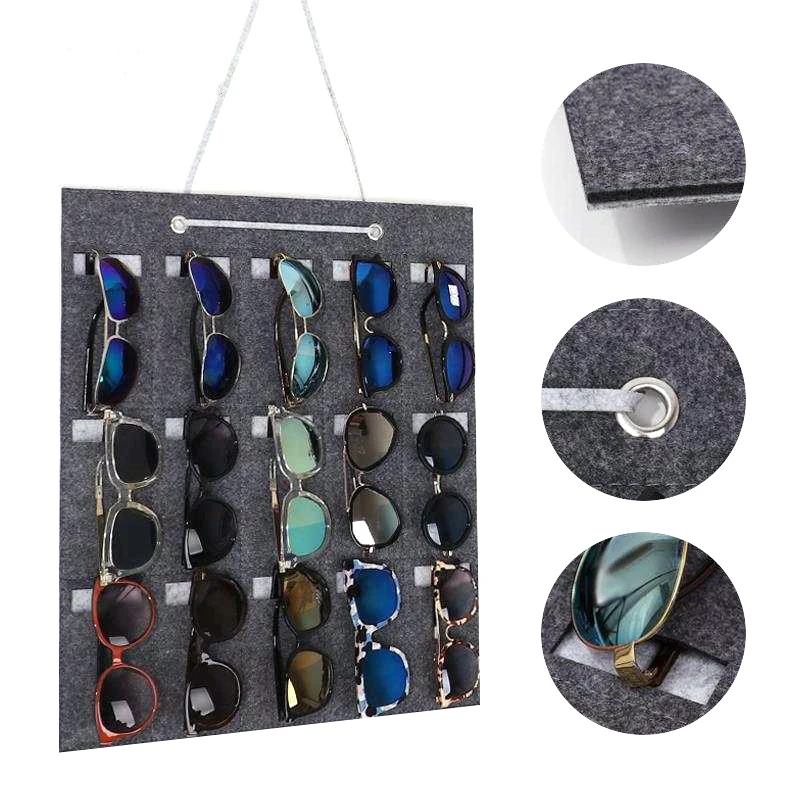 Convenient glasses Storage Box Wall Hanging Demonstration solar wall shows high level sensor sunglasses storage display bag