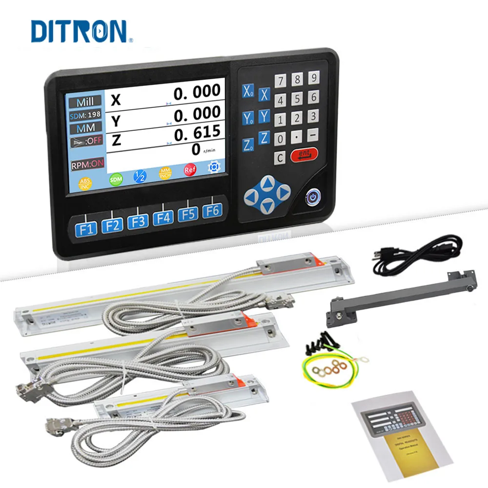Ditron LCD DRO 2/3/4 /5 AXIS  DRO with linear glass scale digital readout display 2 axis for lathe and milling machine