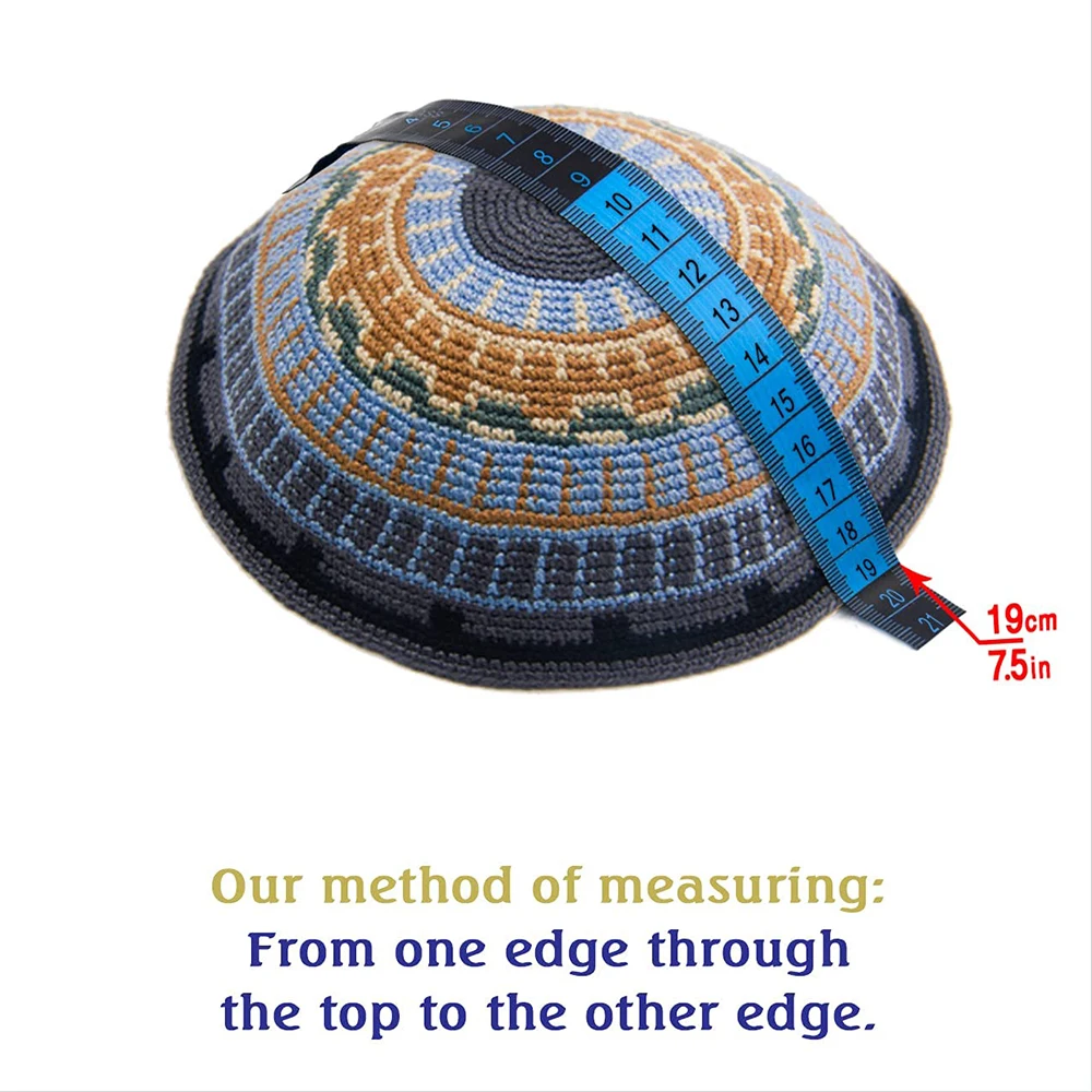 Hand Made Cotton Hand Knitted Kippah Hat Designed in Israel Yamaka Jewish Hats for Men Yarmulke Hat
