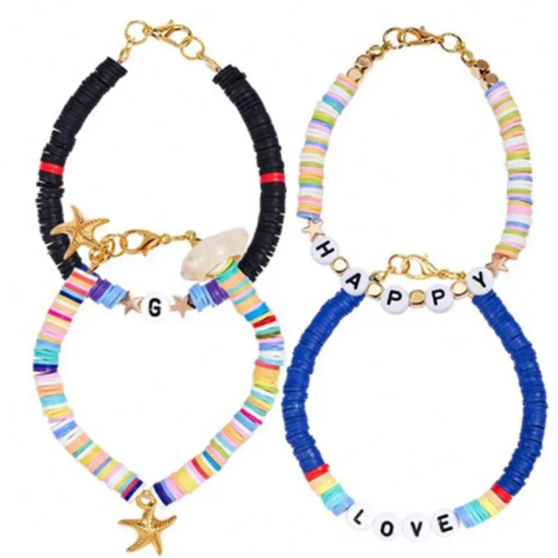 4500pcs 6mm Flat Round Polymer Clay Beads DIY Craft Kit with Pendant Clay Beads for Jewelry Making