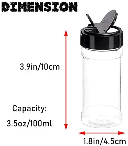 Seasoning Storage Box pepper container custom PET plastic Transparent Salt shaker Condiment bottles Kitchen herb spice jar