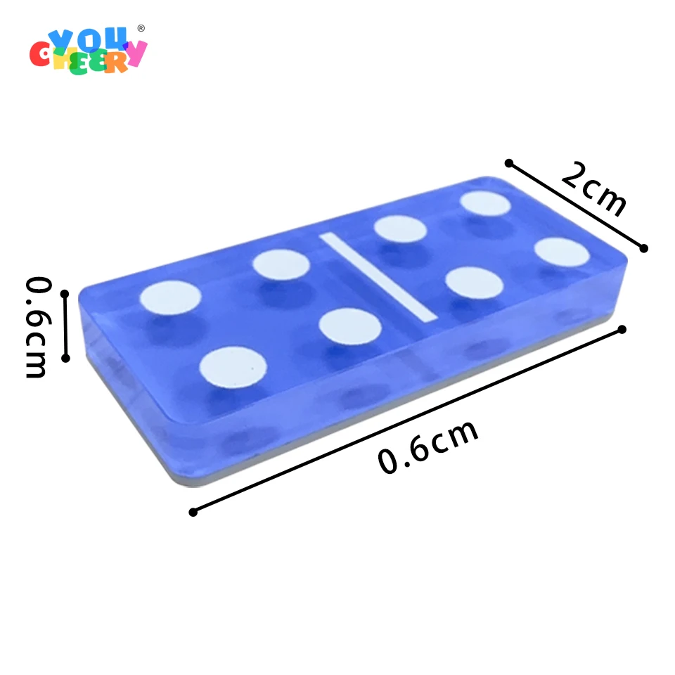 2023 28-Piece Double 6 Montessori Colored Acrylic Dominoes Educational Math Toys Kids Toddlers Numerical Learning Resources