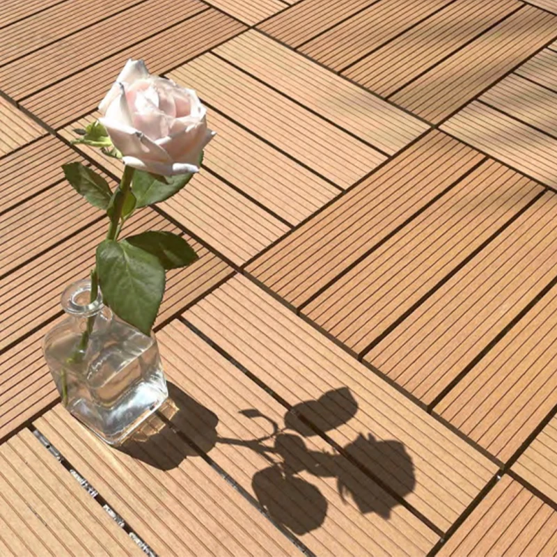 Wpc Diy Board Decking Tile Wood Plastic Composite Wpc PE Decking Flooring Engineered Wood Flooring Easy Install
