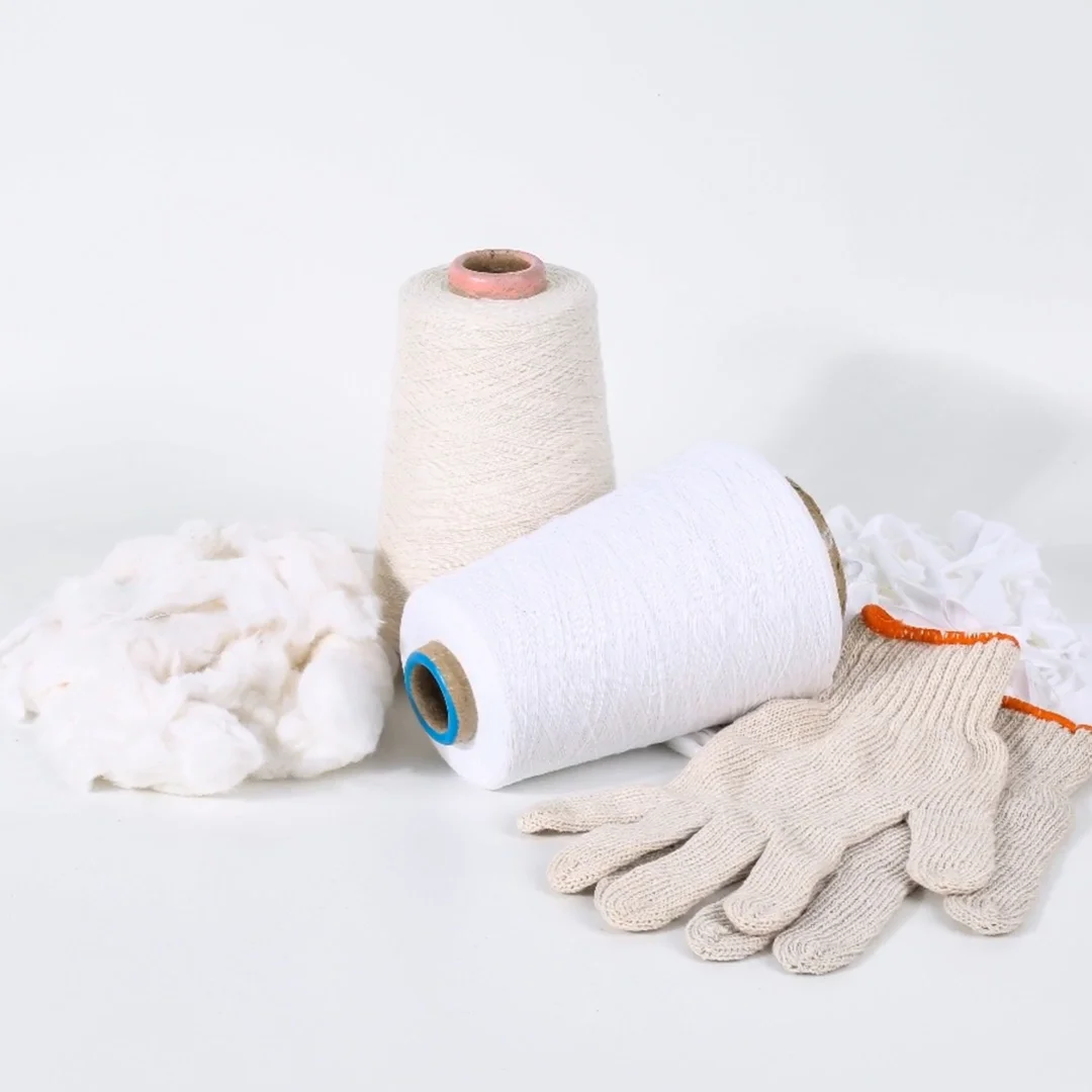 OE recycled  cotton polyester yarn for knitting glove ,size 4S-24S
