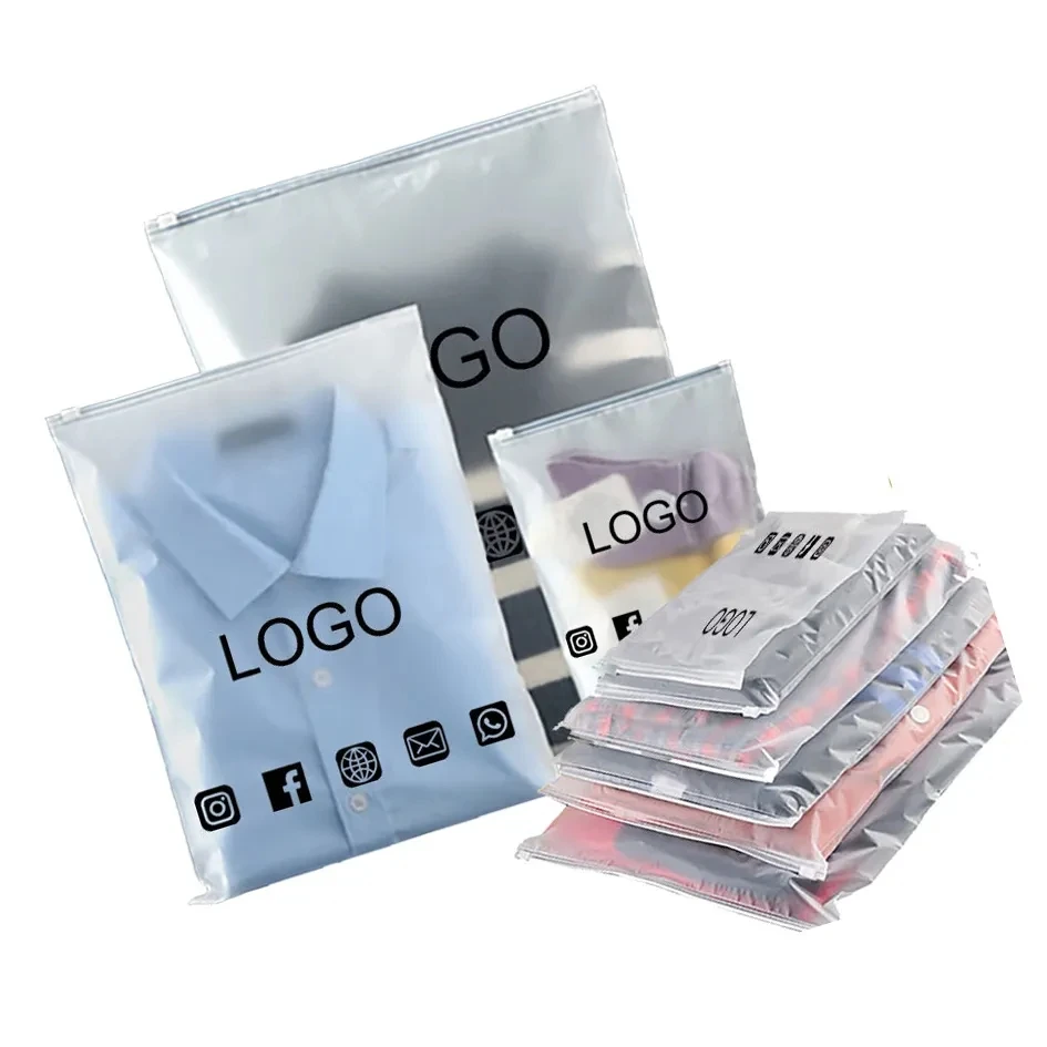 CTCX Small Zip Lock Bag Clothes Packing Matte Ziplock Poly Bag Zipper Custom Frosted Zipper Plastic Packaging Bags For Clothes